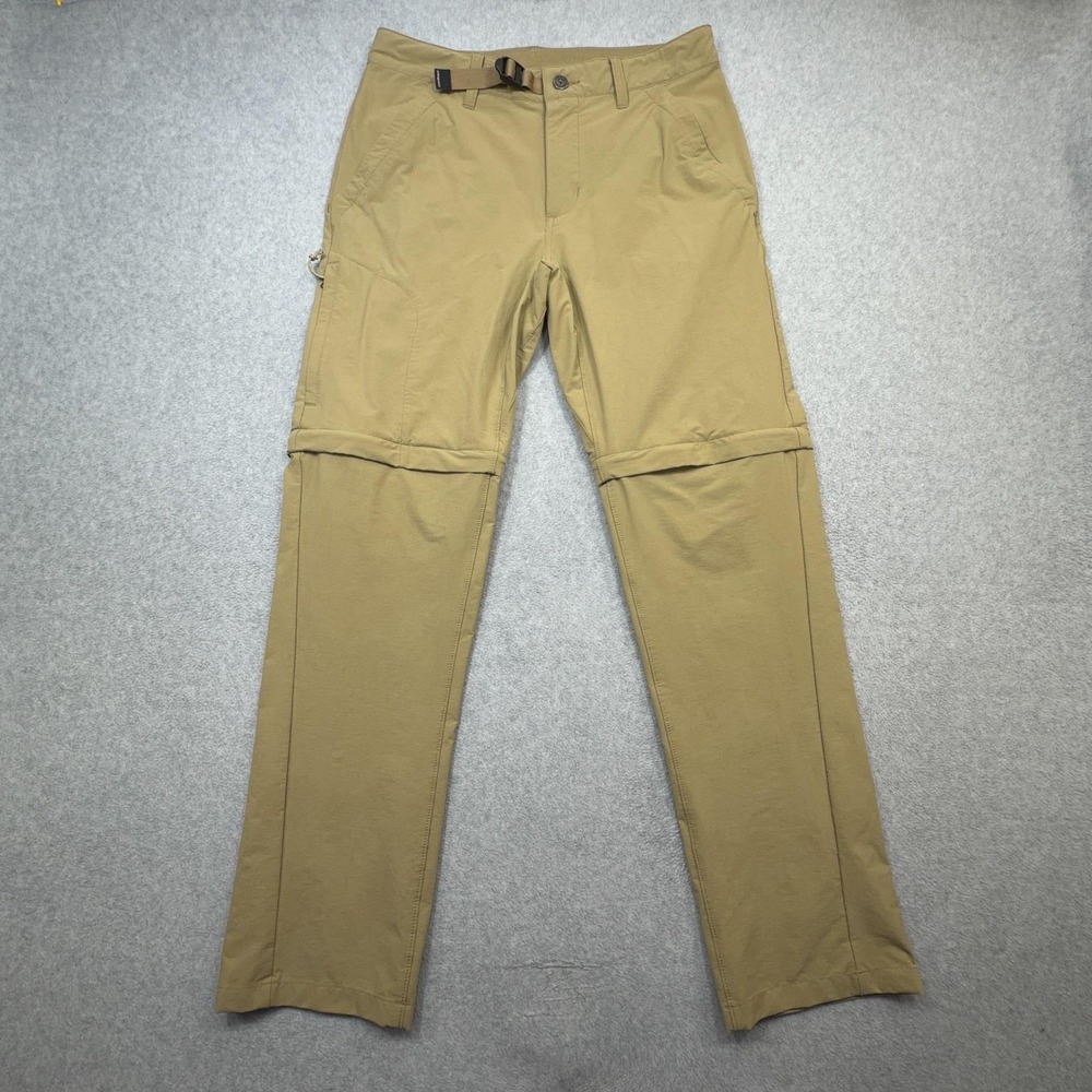 Patagonia Stonycroft Convertible Pants Mens 30x30 Beige Belted Hiking Stretch